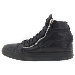 GIUSEPPE ZANOTTI ジュゼッペ ザノッティ KRISS WINTER サイドジップデザイン レザーレースアップミッドカットスニーカー ブラック