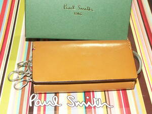 PSU741-C①　新品本物　ポールスミス　Paul Smith　牛革　ウェルドエッジ　4連　キーケース　テールリング付き　箱付き　即決価格あり