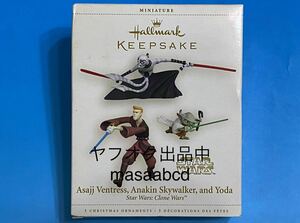 ★最終値下げ!!★残りあと1個!! ★2006年★クローンウォーズミニ3体セット ヨーダ アナキン オーナメント★Hallmark多種を出品中★