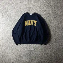 【グッドレギュラー】NAVY Boxシルエット　プリントスウェットシャツ　古着