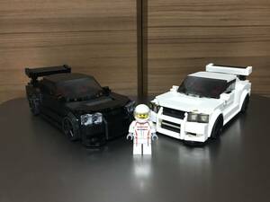 中古 レゴ LEGO スピードチャンピオン ワイルドスピード スカイライン GT-R GTR NISMO (R34) カスタム 白 黒 ブラック ホワイト76917