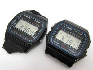 1円～ 動作品 カシオ CASIO 2点おまとめ F-84W / F-91W チープカシオ コレクション デジタル クォーツ 腕時計 本体のみ ヴィンテージ