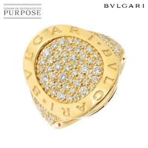 ブルガリ BVLGARI ダブルロゴ 10号 リング パヴェ ダイヤ K18 YG 750 指輪 Diamond Ring 90232228
