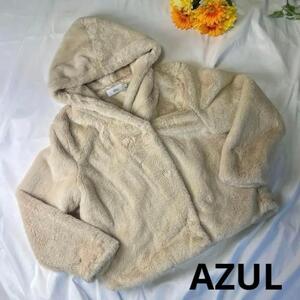 AZUL フード付ファーコート ショート M