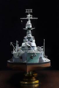 1/350イギリス海軍モニター艦 HMS アバークロンビーLED電飾完成品（プロモデラー制作品）長さ40ｃｍ幅17ｃｍ高さ21ｃｍアクリルケース入り