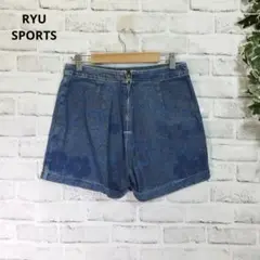 良品【RYU SPORTS】リュウスポーツ（M）スカート風ショートパンツ　デニム