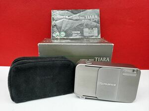 ▲ FUJIFILM CARDIA mini TIARA コンパクトフィルムカメラ SUPER-EBC FUJINON 28mm シャッター、フラッシュOK 現状品 富士フイルム