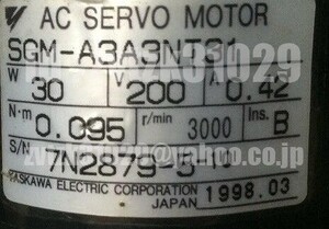 送料無料★新品 YASKAWA サーボモータ SGM-A3A3NT31 ◆保証