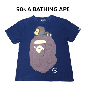 90s アベイシングエイプ　APEヘッド　ビッグプリント　Tシャツ　古着　裏原