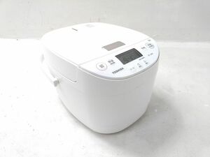 ◆ 動作品 TOSHIBA 東芝 5.5合炊き 1.0L IHジャー 炊飯器 RC-10HR ホワイト 備長炭ダイヤモンド釜 本かまど 2021年製 1028-302B @100◆