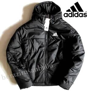 メンズ 2XL ◆未使用 定価16,500円 adidas アディダス 悪天候対応 撥水 中綿 ジャケット 軽量 防寒 パデッドジャケット HG8756 黒 ブラック