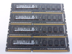 メモリ デスクトップパソコン用 1.5V SK hynix ECC DDR3-1866E PC3-14900E 4GBx4枚 合計16GB 起動確認済みですが一応ジャンク品扱いです②