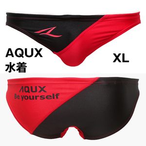 AQUX【XL！競パン！希少！完売品！新シリーズ！】競パン 水着 スイムウェア スイムビキニ 赤黒 XLサイズ