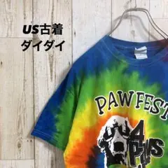 今流行りのダイタイTシャツ US古着 半袖