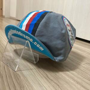 送料無料★正規 コンドール Condor サイクリングキャップ 汗留め サイクルキャップ Herne Hill Velodrome 多数ロゴ 中古品 568 グレー系