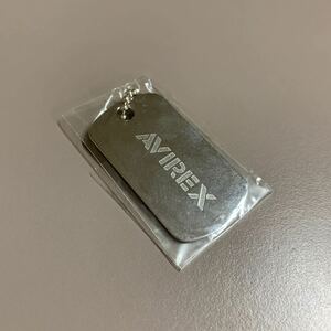 非売品 新品 AVIREX アヴィレックス ドッグタグ キーホルダー アビレックス DOG TAG プレート シルバー アクセサリー 小物 ドックタグ