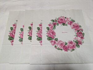 新品未使用☆高島屋　紙袋　ばら ローズ 大サイズ　ショッパー＊5枚セット＊TAKASHIMAYA　まとめ売り　百貨店　紙袋　バッグ