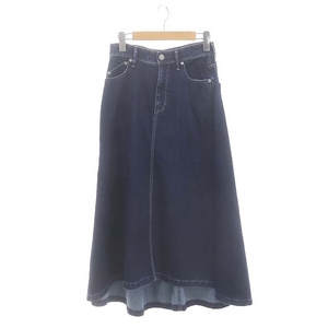 ヤヌーク YANUK Flare Denim Skirt スカート ロング マキシ丈 フレア ジッパーフライ S 紺 ネイビー /MI ■OS レディース