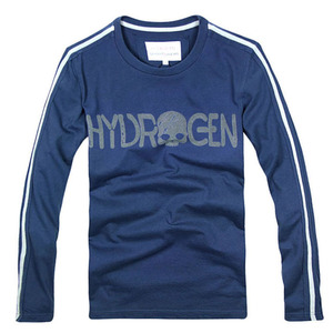 新品◆【格好いい】◆【通気品】メンズ長袖ＴシャツHYDROGENハイドロゲンシャツネイビーＸＬ