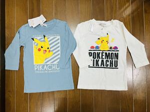 新品タグ付き☆ピカチュウ☆長袖Tシャツ☆2枚セット☆90cm☆ポケットモンスター☆ポケモン☆ロンT☆ロング丈☆激安