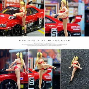 1/64　女子高生　水着　美脚　Tバック　フィギュア　精密塗装　トミカサイズ　ジオラマ　MINI GT LBWK 日本未発売　ミニカー 