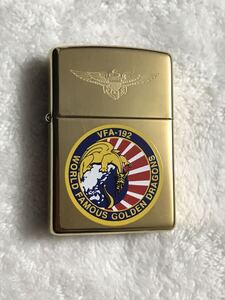 ZIPPO ジッポー オイルライター USS 1998年製 VFA-192 GOLDEN DRAGONS 未使用品 未開封品 アメリカ空軍 戦闘機 ソリッドブラス solid brass