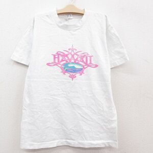 古着 半袖 ビンテージ Tシャツ キッズ ボーイズ 子供服 80s ハワイ コットン クルーネック 白 ホワイト 23may20