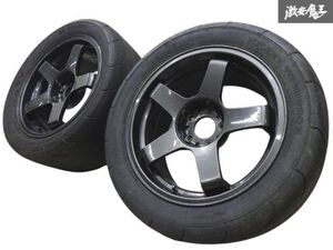 ●M2販売 深リム DT-05R 17インチ 17×8.5J +25 PCD114.3 5穴 ガンメタ 【2本】+ タイヤ 27540R17 FC3S RX-7 シルビア スカイライン 棚X-6