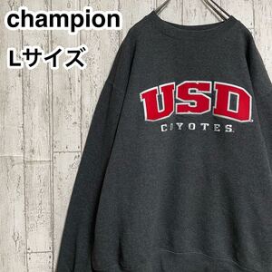 ☆送料無料☆ champion チャンピオン カレッジ USD サウスダコタ大学 スウェットトレーナー L ビッグサイズ 刺繍ロゴ 23-84