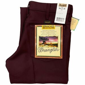 Dead Stock 90s Wrangler ランチャー 30×30 ワインレッド ポリエステル パンツ ジーンズ ラングラー スラックス ヴィンテージ 新品 未使用