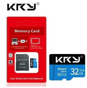 新品　送料無料 KRY　メモリカード 32 ギガバイト　32GB micro sdカード 　アダプタ付き 　H2testwで容量確認済み、画像あり