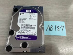 送料無料「注意」ジャンク品 WD20PURZ-85GU6Y0 HDD Purple 2TB 3.5インチ SATA HDD2TB使用時間22615H★AB187