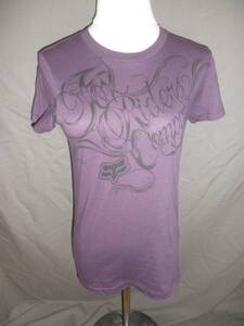 ★USA購入 人気サイクルバイク系 【FOX】フォックス ロゴプリントTシャツ US Sサイズ Purple★