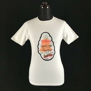 送料込★サザビー★キャプテンクックビッグプリント/半袖Tシャツ【レディースS/白】◆BF262