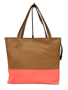 【中古】CELINE セリーヌ バッグ トートバッグ レディース ホリゾンタルカバ ベージュ×ピンク レザー＿s-0153-r08