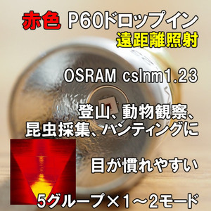 【赤色LED】遠距離照射 P60ドロップイン OSRAM cslnm1.23 SUREFIRE 手作り フラッシュライト LED シュアファイヤー SOLARFORCE オスラム