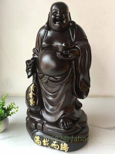 極上品 布袋様 置物 布袋尊 七福神 一刀彫り 木彫仏像 仏教工芸品