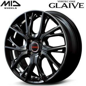 MID VERTEC ONE GLAIVE ホイール1本 ダイヤモンドブラック/リムエッジ＆アンダーカットDC 6.5J-17インチ 4穴/PCD100 インセット+45