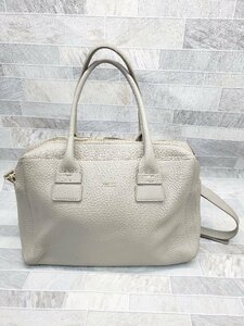 ◇ ◎ FURLA フルラ ロゴ キレイめ 2WAY ハンド ショルダーバッグ グレー レディース P