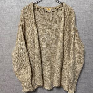 70s 80s liz claiborn モヘア mohair ウール ニット セーター カーディガン USA ビンテージ ヴィンテージ 毛足長め アメリカ 古着 名作