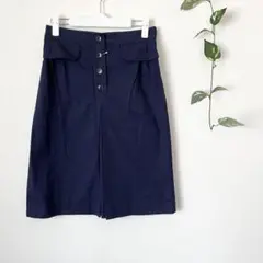 【美品】【Spick &Span】スピック&スパン　ミモレ丈フレアスカート　綿