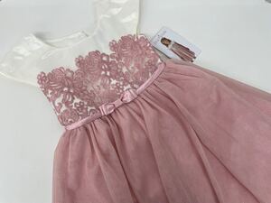 未使用■Jona michelle ジョナミシェル 女の子 刺繍 チュールドレス ピンク6 / 6歳 キラキラ 結婚式 パーティー お祝い お誕生日