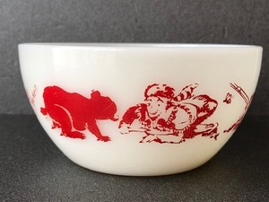 【 値下げ ! 】 FIRE KING DAVY CROCKETT CEREAL BOWL ファイヤーキング デイビークロケット ボウル サラダボウル レッド VG-17 VG-17