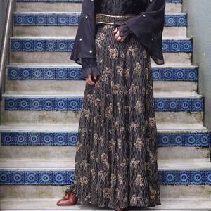 *SPECIAL ITEM* USA VINTAGE EMBROIDERY BEADS DESIGN LONG SKIRT/アメリカ古着刺繍ビーズデザインロングスカート