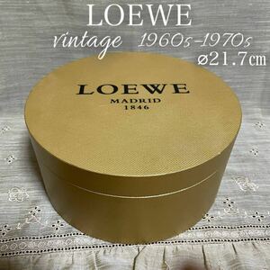 レア ヴィンテージ ロエベ LOEWE ロゴ 金色 木製?木箱? 空箱 円柱型 小物入れ スライド式蓋付き 入れ物 収納ボックス 容器 インテリア 雑貨