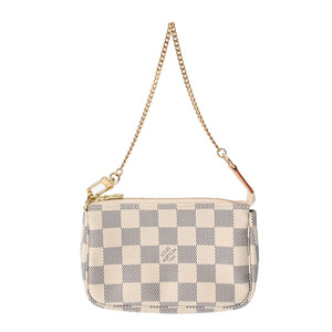 銀蔵 中古 LOUIS VUITTON ルイヴィトン ダミエアズール ミニポシェットアクセソワール N58010 ホワイト アクセサリーポーチ ランクA