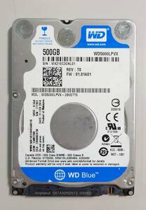 KN1164 WesternDigital HDD 2.5inch WD5000LPVX 500GB 使用時間：10015時間