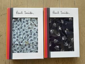 即決！ポールスミス！PAUL SMITH 布帛トランクス 2枚組 燕子花サックス&蒲公英綿毛ピンク(濃紺) M