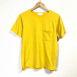 FA772dL ABAHOUSE アバハウス サイズ44 (XL位) 半袖Tシャツ ポケットTシャツ カットソー イエロー メンズ ストレッチ素材 カラーT