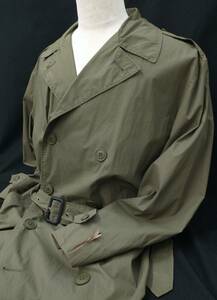 [90s] RRL RALPH LAUREN OIL TRENCH COAT ダブルアールエル ラルフローレン 三つ星タグ オイル トレンチコート M カーキ 古着 店舗受取可